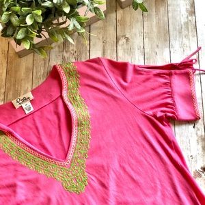 Lilly Pulitzer Short Sleeve Embroidered Top XS